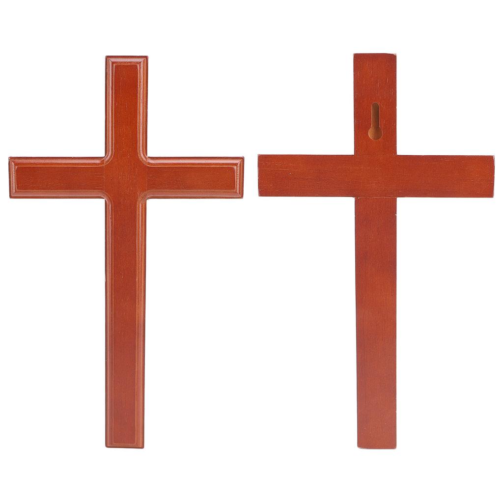 Wooden Crucifix Wall Decor 30cm Simple Smoothly Polished Wood Wall Hanging Crucifix