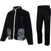 Color Block Pocket Zipper Fleece Jacket Breathable Fleece Versatile Long Pants Casual Sports Suit Men Suit Black FZ6194-010+623455-010