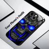 Dark Blue Skull Tempered Glass fashion phone cases For iphone 17 case Glass Phone Case for iPhone 17 16 15 14 13 12 pm Pro Plus