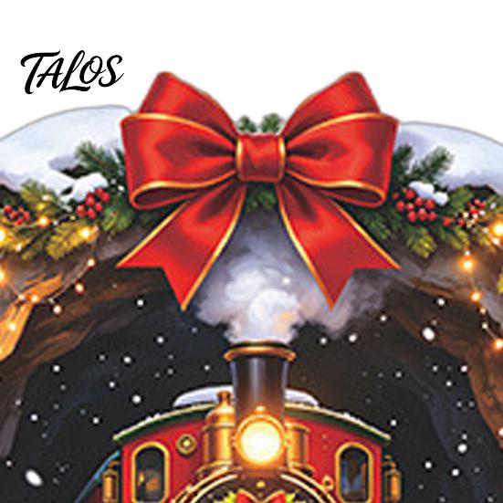 Snowflake Wall Clings Christmas Vintage Steam Train Static Window Sticker, 3D Broken Effect Glass Festive Film No-Adhesive Decal for Xmas Home