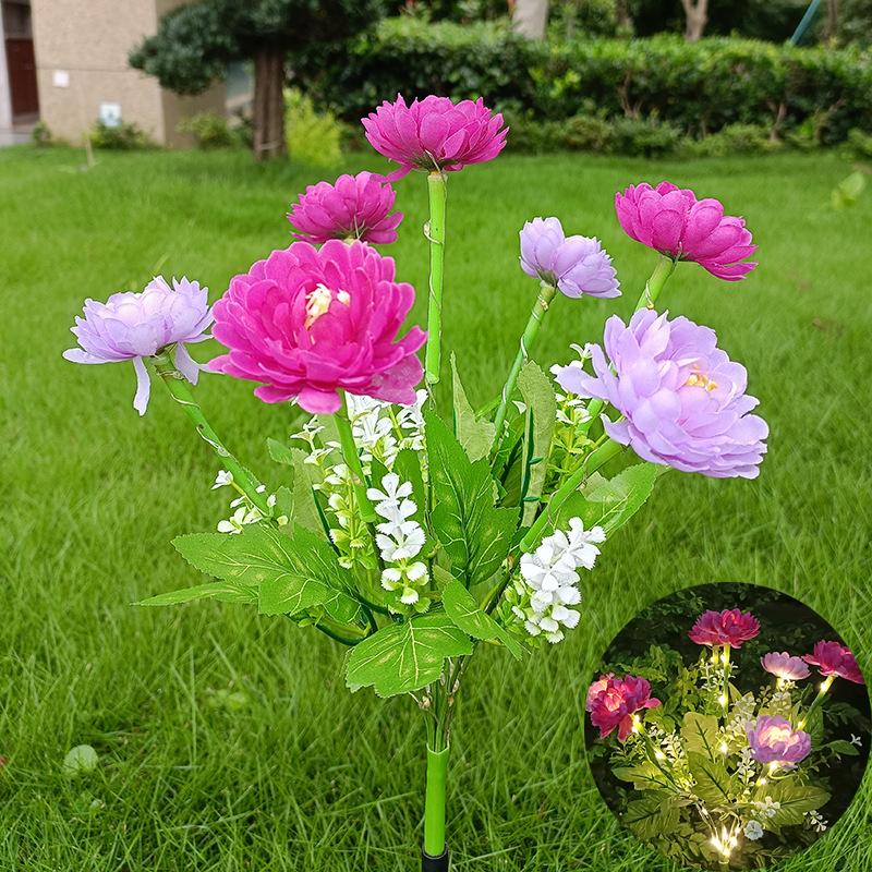 Solarne Lampki LED Lotos Śnieżny Lampa Trawnikowa IP65 Wodoodporna Zewnętrzna Do Dekoracji Podwórka Patio Ogrodu Kwiatowa Lampa Świąteczna