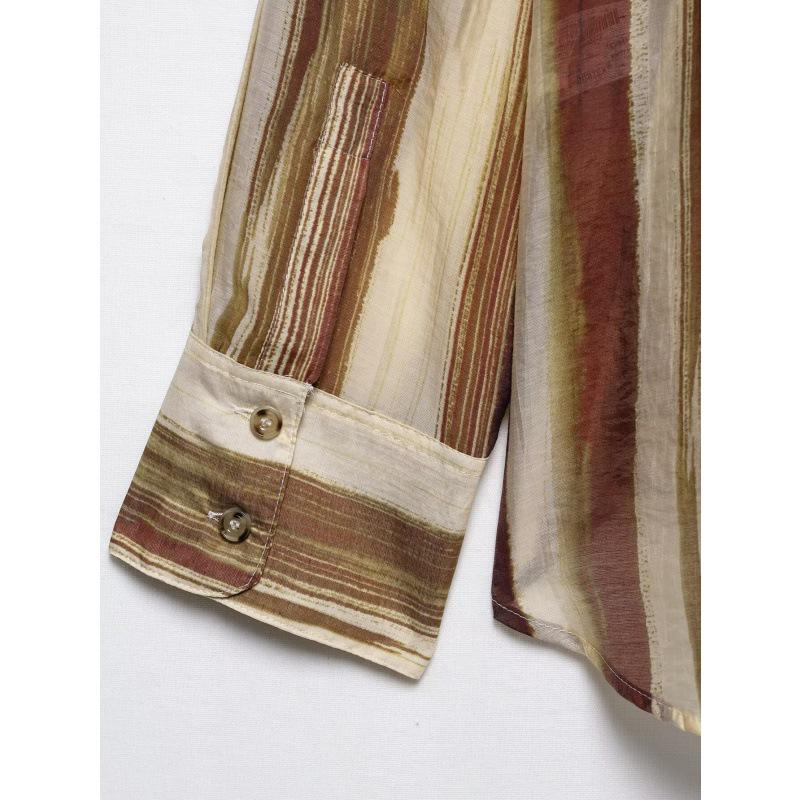 2025 European & American Retro Striped Loose Casual Women's Shirt