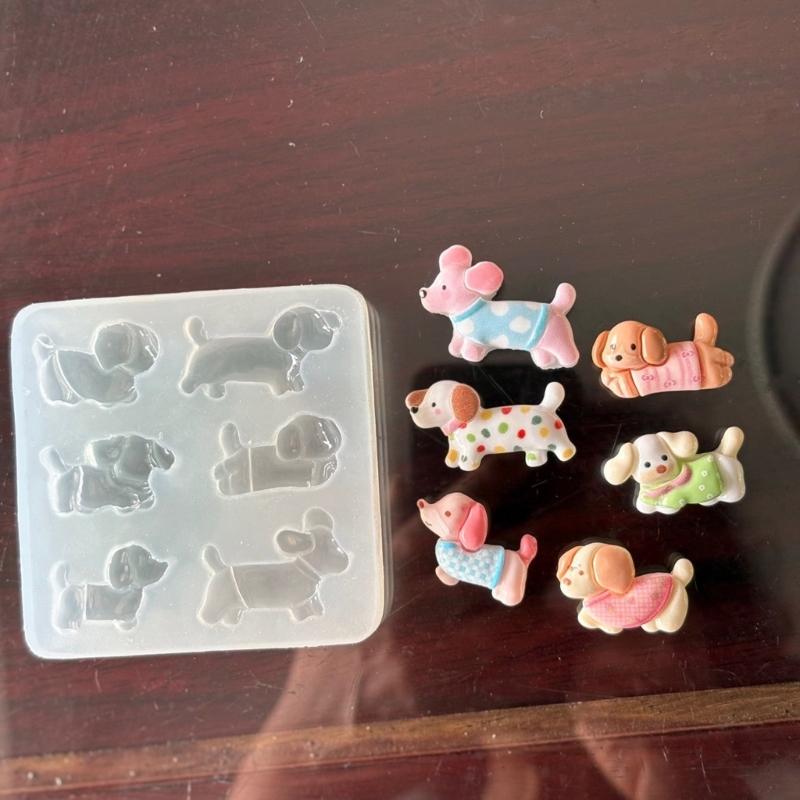 Silicone Keychain Molds Resin Jewelry Moulds Dog Shape Earring Molds Epoxy Resin Accessories for Making Accessories