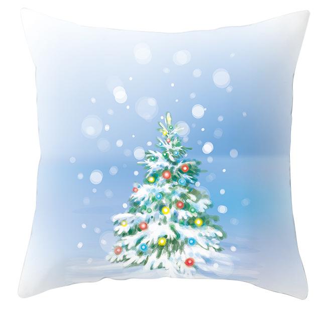 New Blue Snowflake Pillow Cover Winter Christmas Snowman Cushion Cover