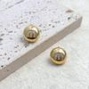 M Letter 18K Gold-Plated Zircon Earrings with Simple Luxury Style