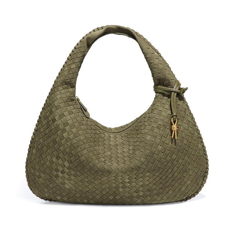 Große geflochtene Tragetasche Damen Weiches PU-Leder Retro-Stil Tägliche Pendler-Handtasche mit Reißverschluss 49 x 1 x 31 cm gray