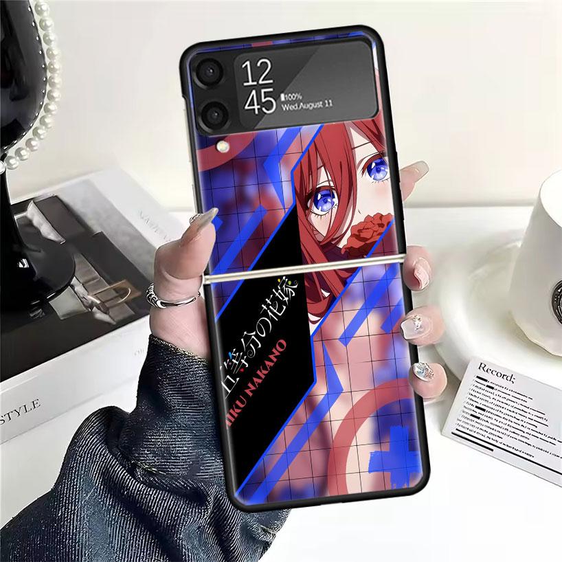 Cute Anime Waifu Art Design Phone Case For Samsung Galaxy Z FLip7 Flip6 Flip3 Flip4 Flip5 ZFlip 7 Flip 6 5 4 3 5G Fundas Cover C