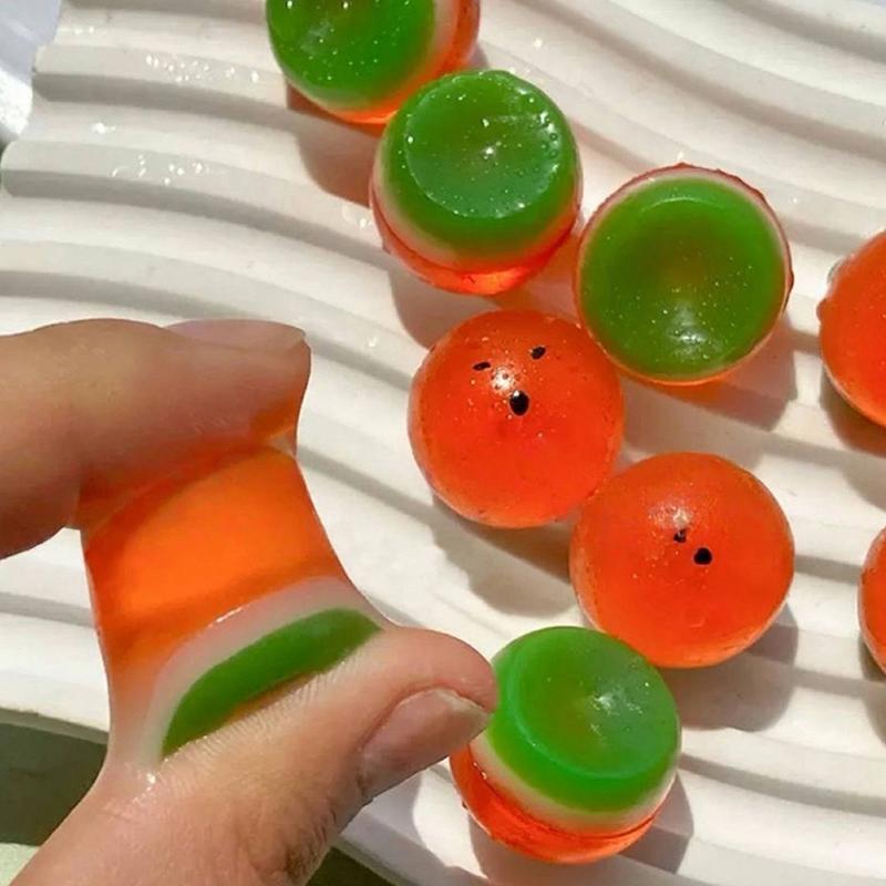5Pc Mini Transparent Watermelon  Slow Rising Soft Stress Relieving Toys Kawaii Squishies Decompression Toys Gift