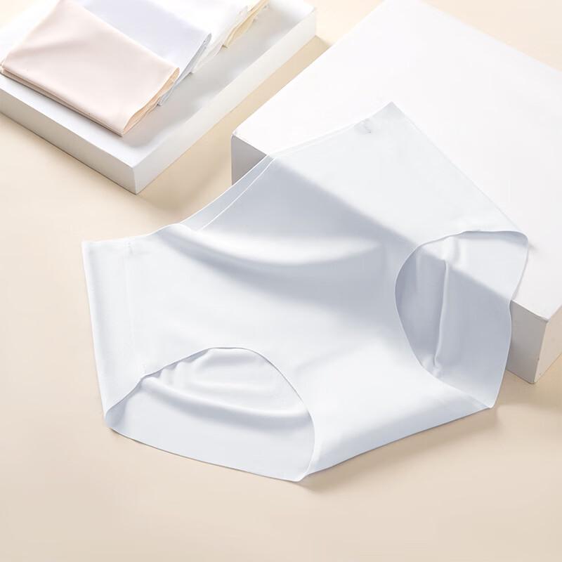 LangSha Wash-Free Ice Silk Antibacterial Mid-Waist Briefs