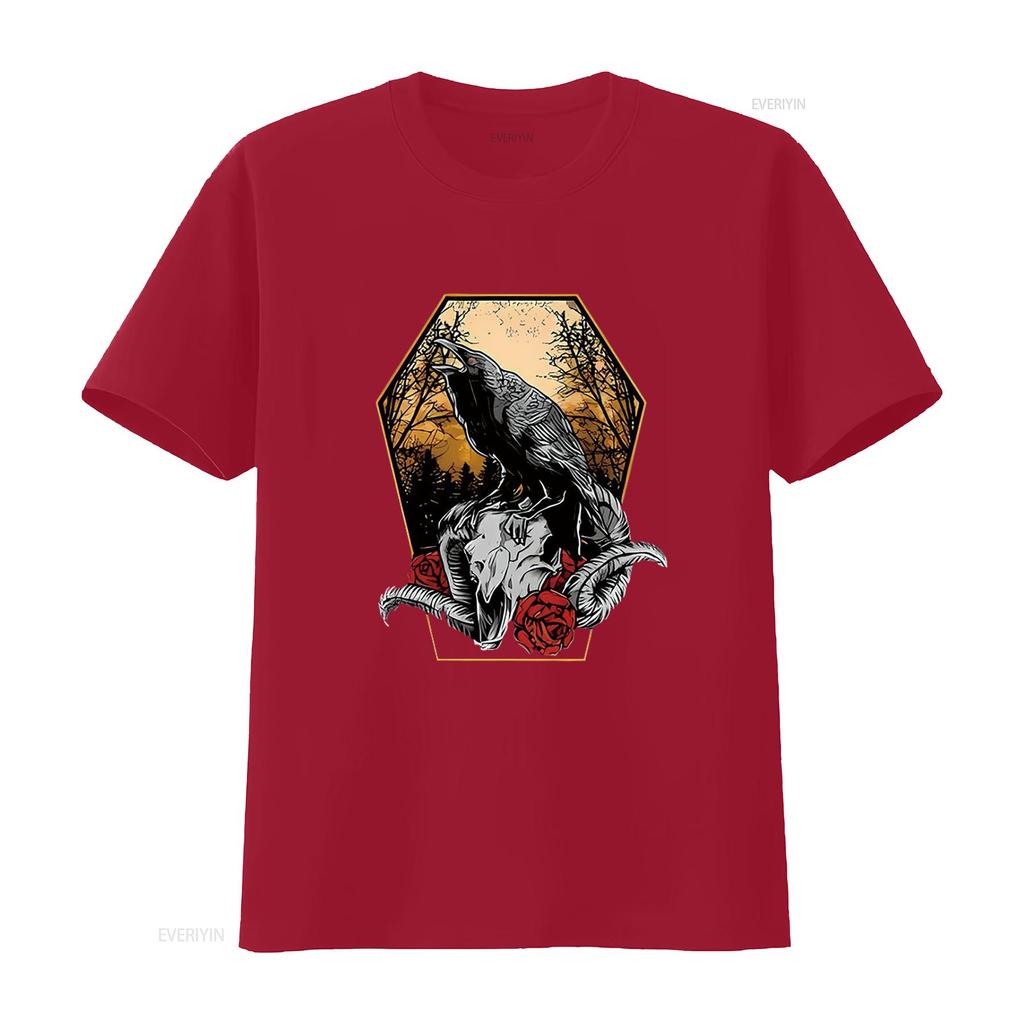 NEVERMORE American Retro Womens Classic T Shirt Black Vintage Washed Breathable Casual Unisex Fashion Top For Everyday Wear