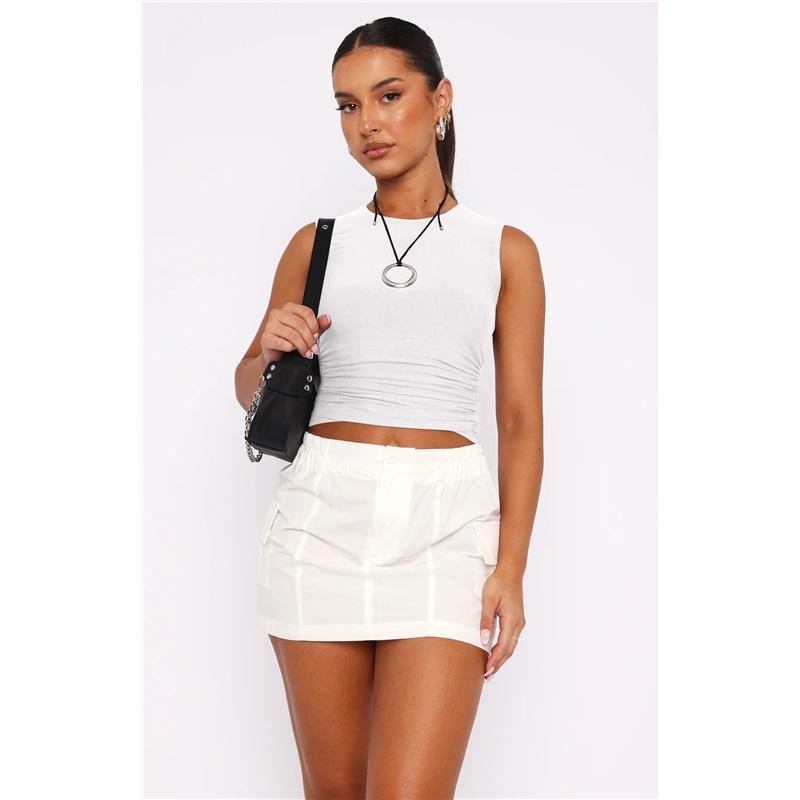 

Women s Solid Color Sexy Backless Cropped Short Sleeve T-shirt Casual Crew Neck Revealing Crop Top Stylish Women s Apparel XL белый