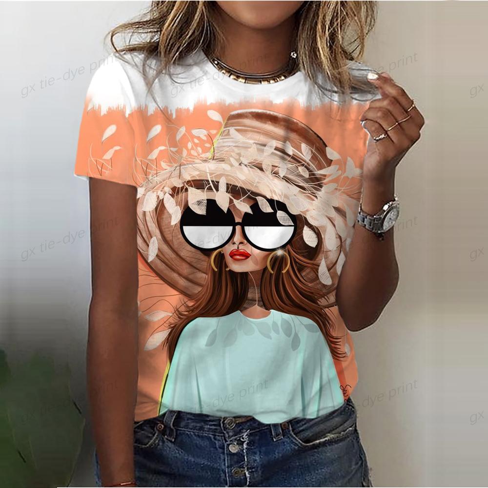 Women's T-shirt Abstract Art Face Print Girls Clothing 3D Oversized Classic Short Sleeve Tops Female Fashion Casual Streetwear
