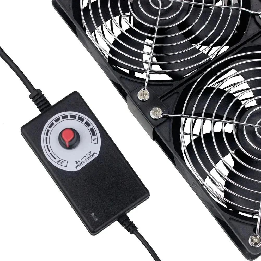 220V 120mm 3000RPM Fan Cooling with Controller 12cm 12V Btc Machine Chassis Workstation Cabinet Radiator Server Fan