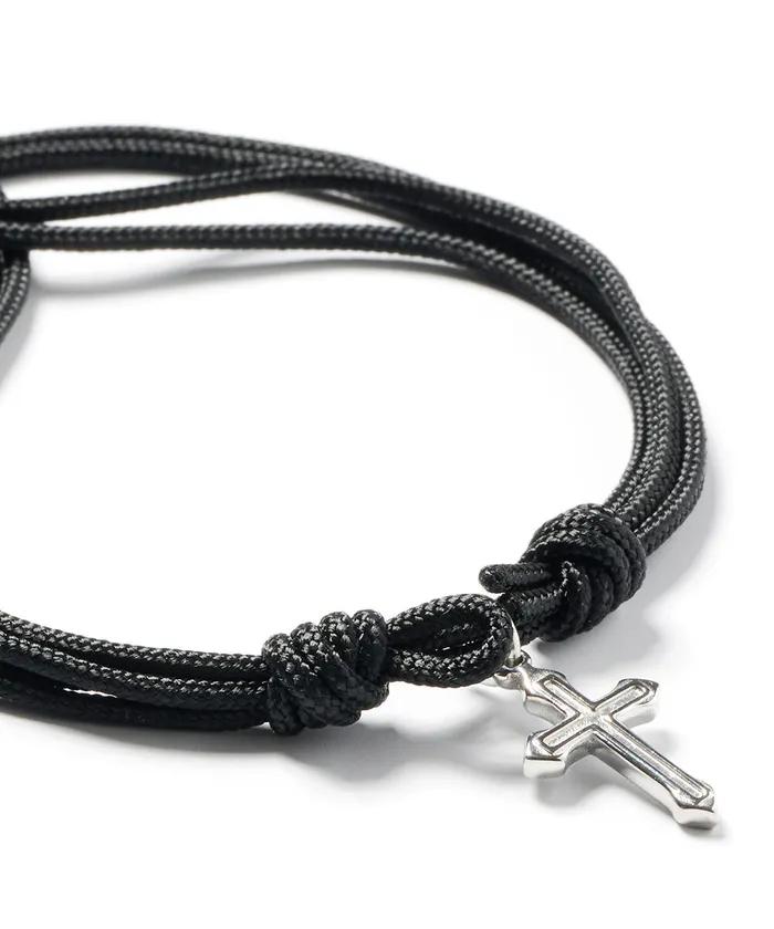 Line Cross Pendant Soft Double Rope String Bracelet (C2601AC1368)