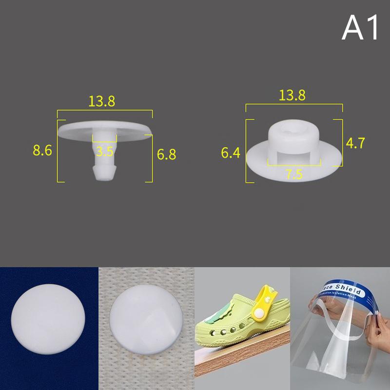 100Pcs/Set Round Buckle Plastic Button Set Garden Shoe Back Buckle Plastic Universal Beach Repair For Boys And Girls