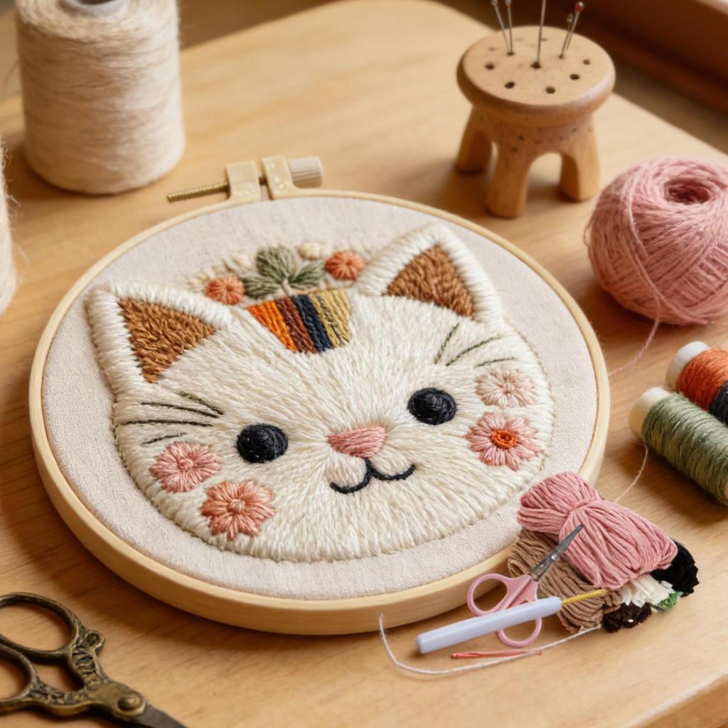 DIY Punch Needle Kits Embroidery beginner Rug Hooking Kit For Adults Beginners Handcraft Punch Needle Kits Cute Animals Decor