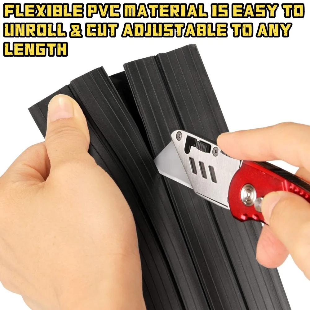 1/3M Garage Door Floor Sealing Strip Multi Functional with Yellow Line PVC Garage Edge Gap Dustproof Waterproof Sealing Strip