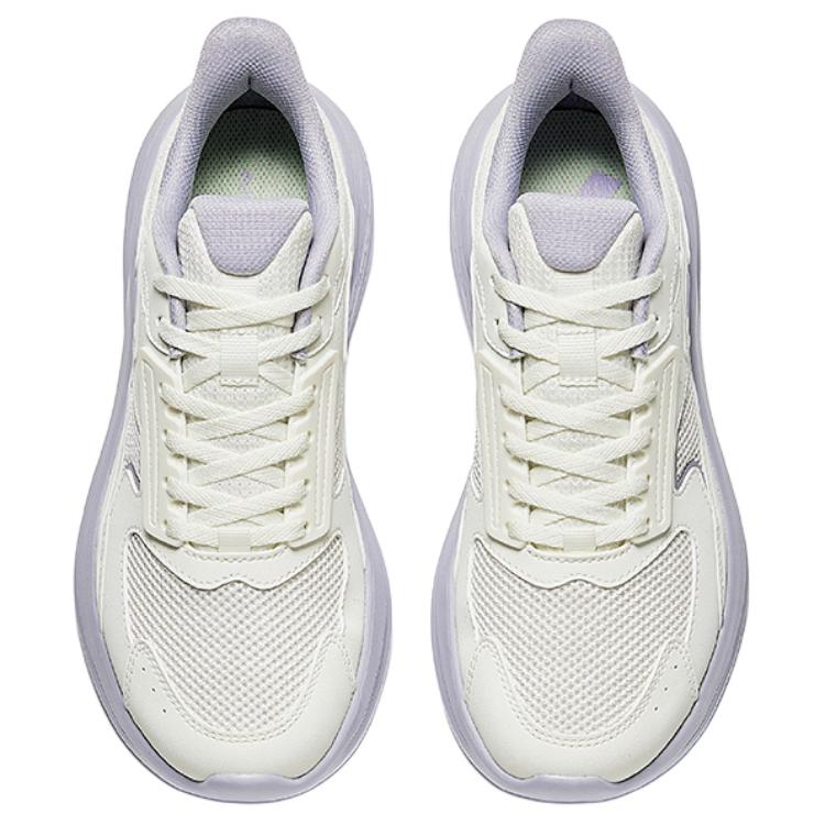 Anta Lightweight Comfortable Shock Absorbing Non-Slip Low-Top Running Shoes Women Sneaker White Purple 922435512-7