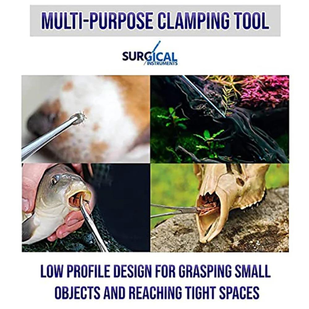 1pc Stainless Steel Hemostatic Forceps Surgical Forceps Tool Hemostat Locking Clamps Forceps Fishing Pliers Curved/Straight Tip