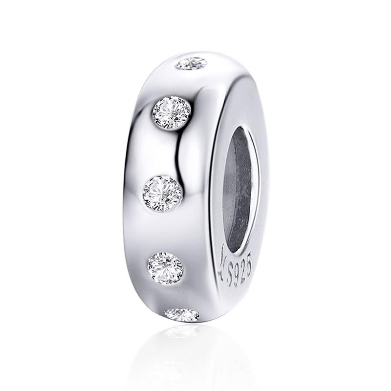 WOSTU Real 925 Sterling Silver 15 Styles Pet Vintage Heart Spacer Stopper Beads fit Wostu original Charm Bracelet Jewelry CQC593