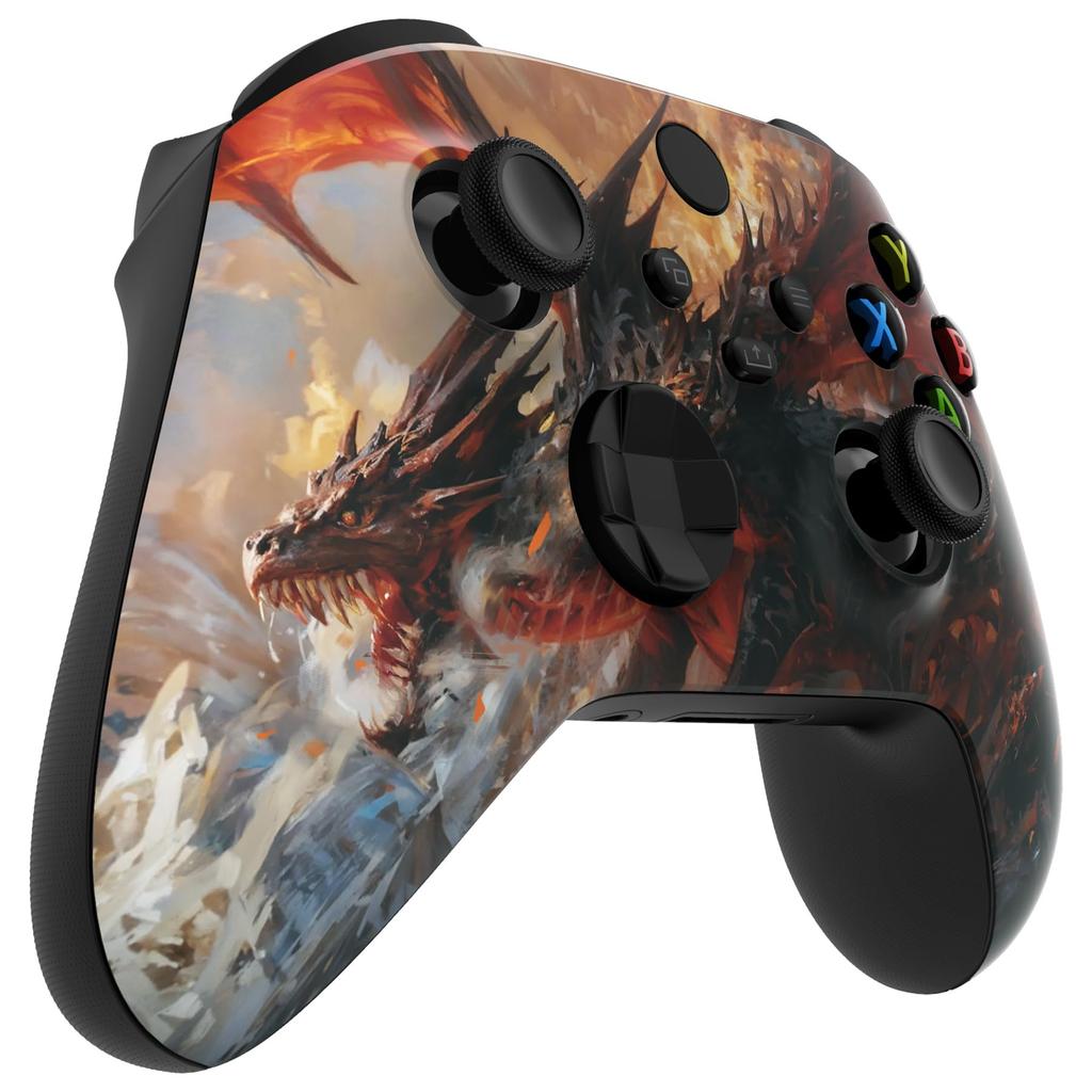 custom front housing shell for Xbox Series featuring a mildly cover faceplate for Xbox Series and Xbox Core not eXtremeRate's X/S, horror-inspired