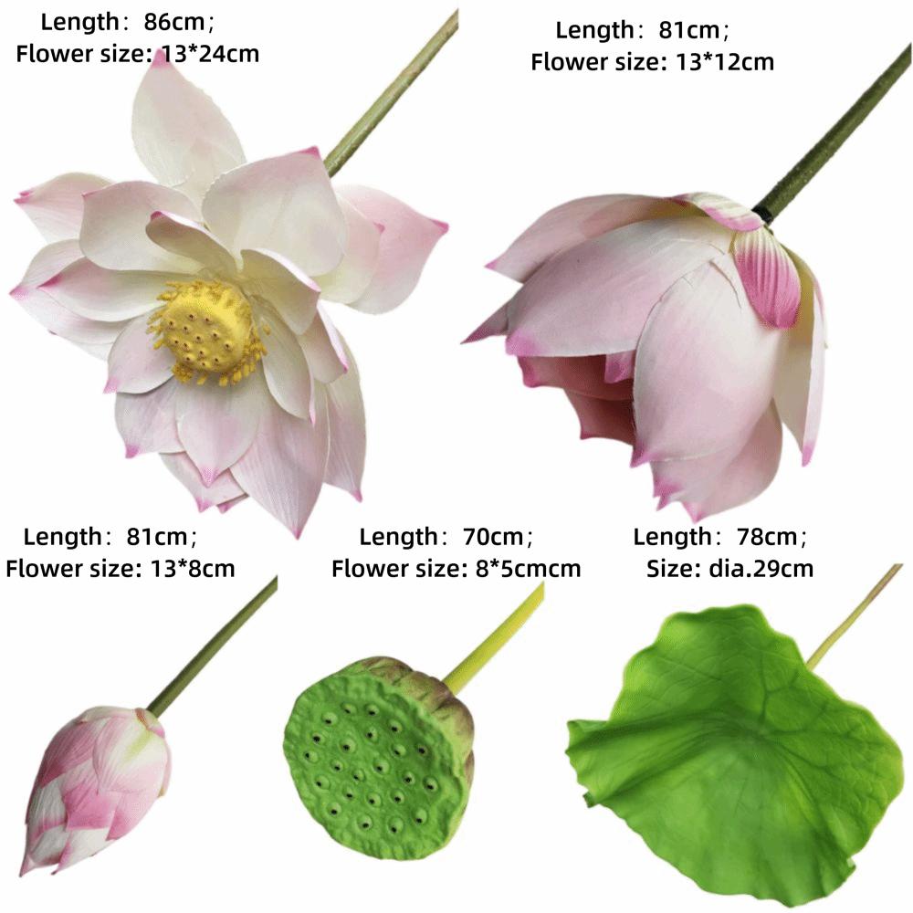 Long Stem Simulation Lotus Flower Green Plant Faux Flower  Floral Arrangement