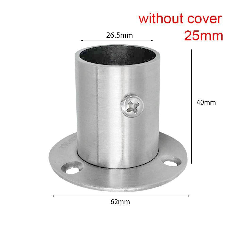 Steel with Cover Closet Pole Sockets Rod Holder Hang Rod Support Tube Bracket Closet Flange