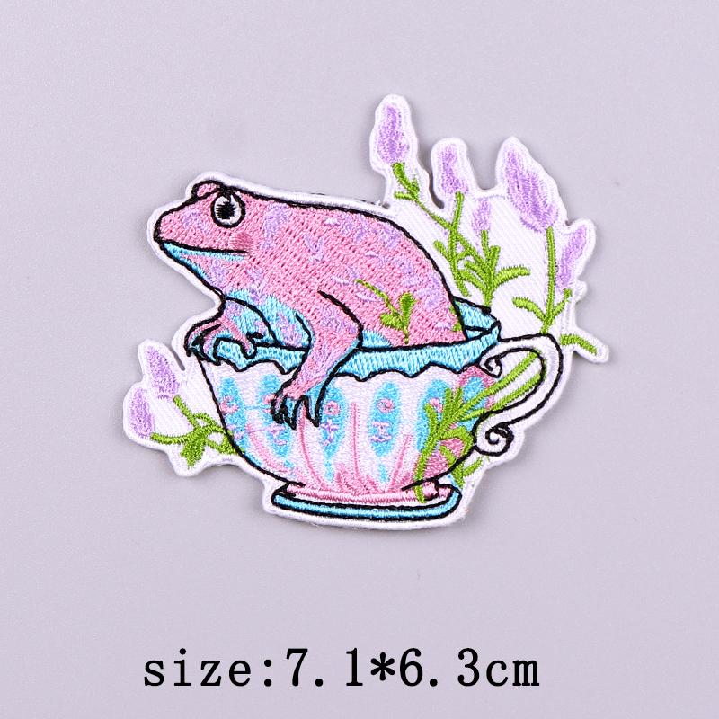 

Патч с вышивкой «Лунный кристалл», термонаклейки для одежды, вышитые патчи с цветами для одежды, мультяшный патч, значки на липучке