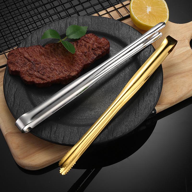 Stainless Steel 304 Grill Tongs Food Clip BBQ Steak Clip Bread Tong Cooking Utensils Party Non-Slip Kitchen Gadgets Accessories