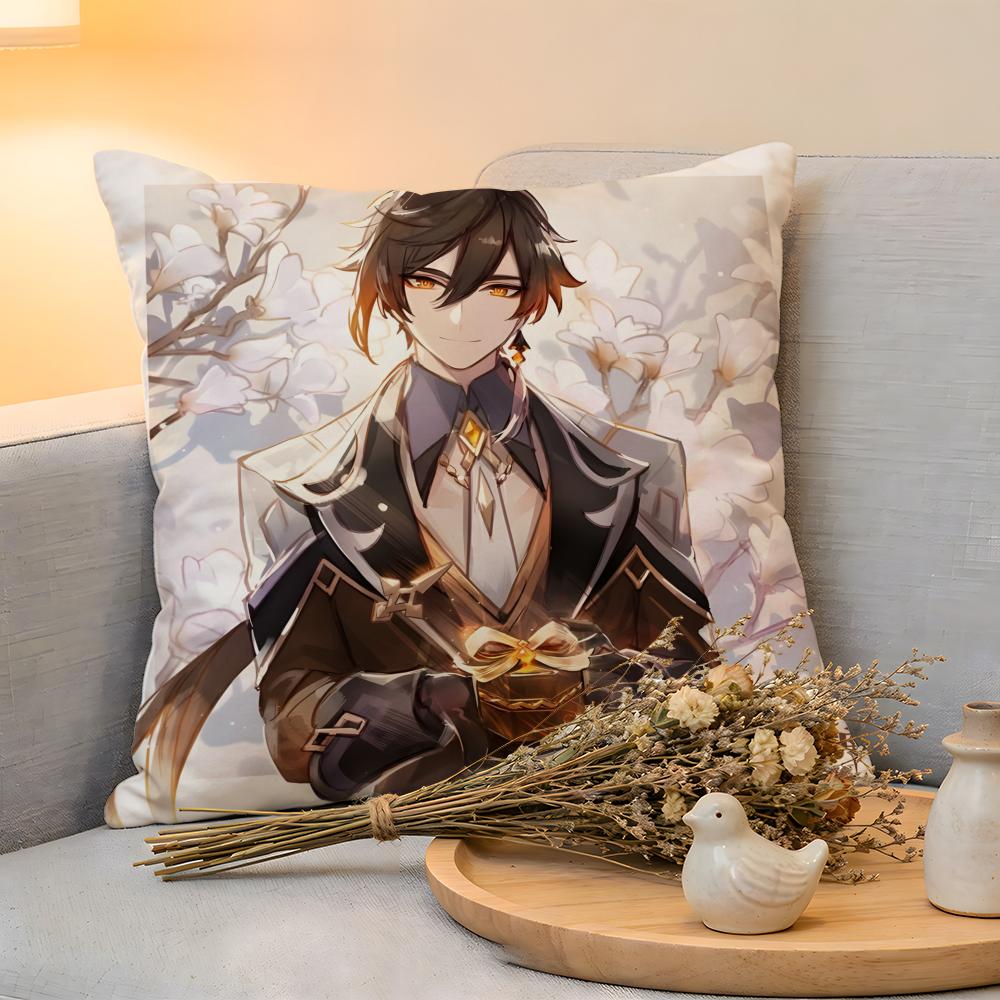 Cushion Cover Linen SkinFriendly Soft Decorative Case For Sofa Home Decor Zhongli Pillow cover