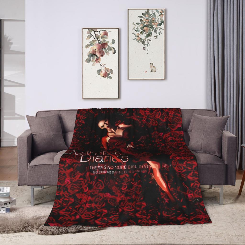 The Vampire Diaries Elena Flannel Blankets Warm Soft Bedding Throws for Bedroom Picnic Street Trend Bedspread Sofa Bed Cover