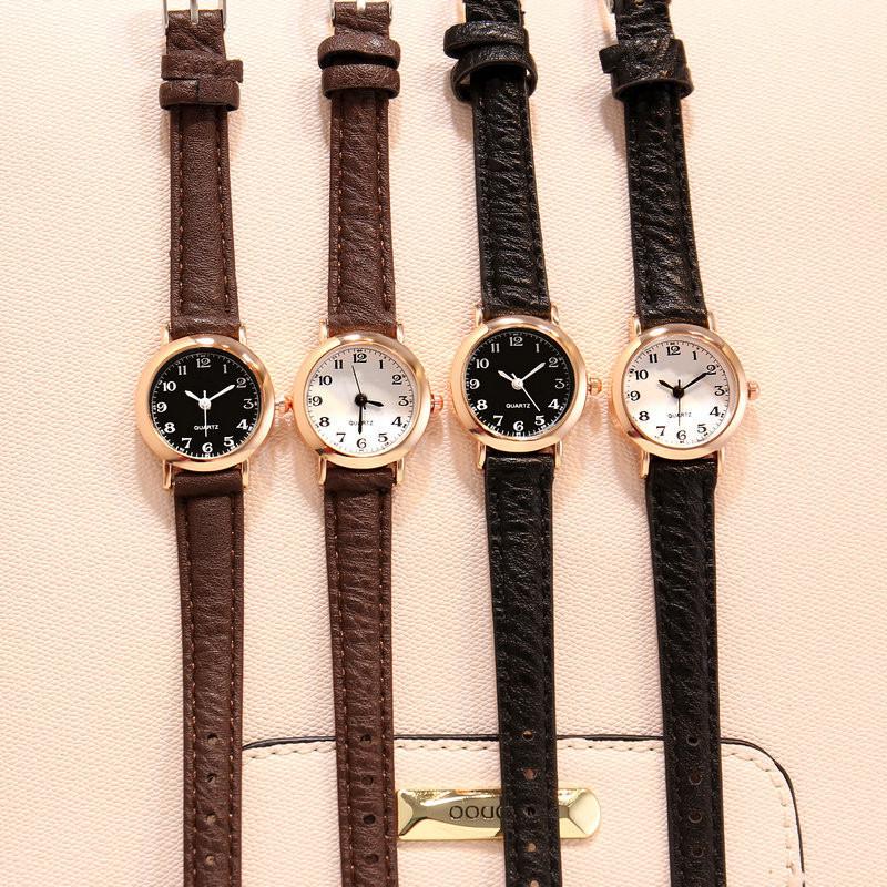 Korean Style Cute Retro Thin Strap Watch for Female Students with Small Dial