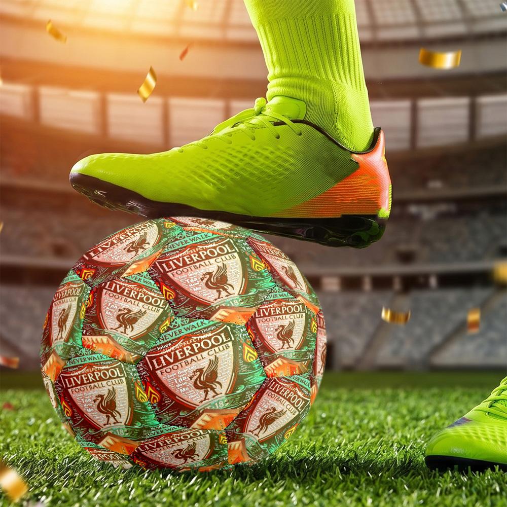 Liverpool Size 5 Soccer Ball Machine Sewn Indoor Outdoor Universal Football Perfect Commemorative Gift for Soccer Lovers