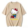 2026 Summer Hello Kitty Cartoon Printed Short Sleeve Pure Cotton Tshirt Parentchild Outfit Classic Fashion Womens Tees Tops