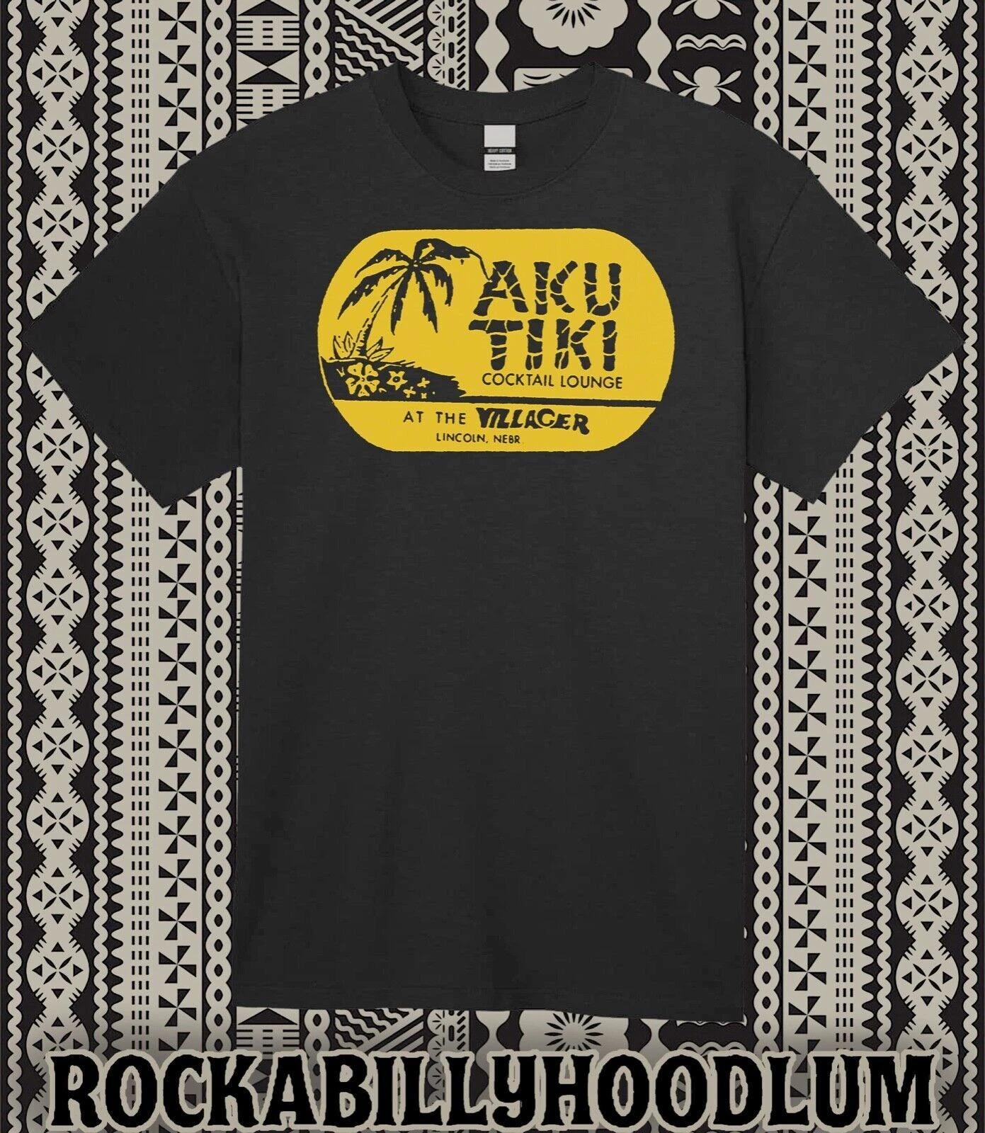 Retro Tiki Art Tee T Shirt Bar Mug Restaurant Aku Tiki Lincoln NW Villager XL