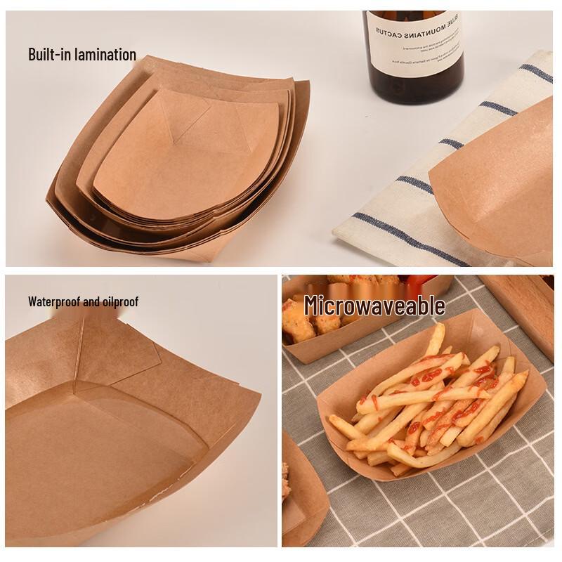 Kraft Paper Disposable Food Boat Tray