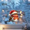 DIY Holiday Home Accents Christmas Bird Static Window Stickers, Cute Decorative Clings, PVC Waterproof Glass Stickers for Murals Windows And
