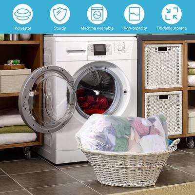 6Pcs Large Size Laundry Mesh Bag Drawstring Closure Mesh Wash Pocket Anti-deformation for Washing Machine Clothes Washing Bag