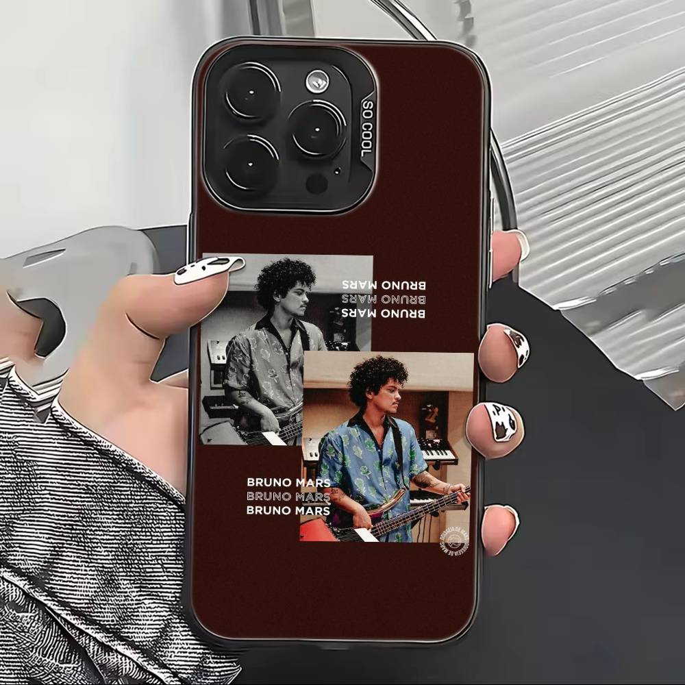 Singer Bruno M-Mars Phone Case For iPhone 17,16,15,14,13,12,11 Plus,Pro Max,XS,Colorful Silver Black Cover