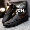 Fashion Brown Non Slip Leather Shoes for Men Slip-on Soft Summer Sale Luxury Elegant High Quality Fashion 2025 Common Pu Man Casual Shoe