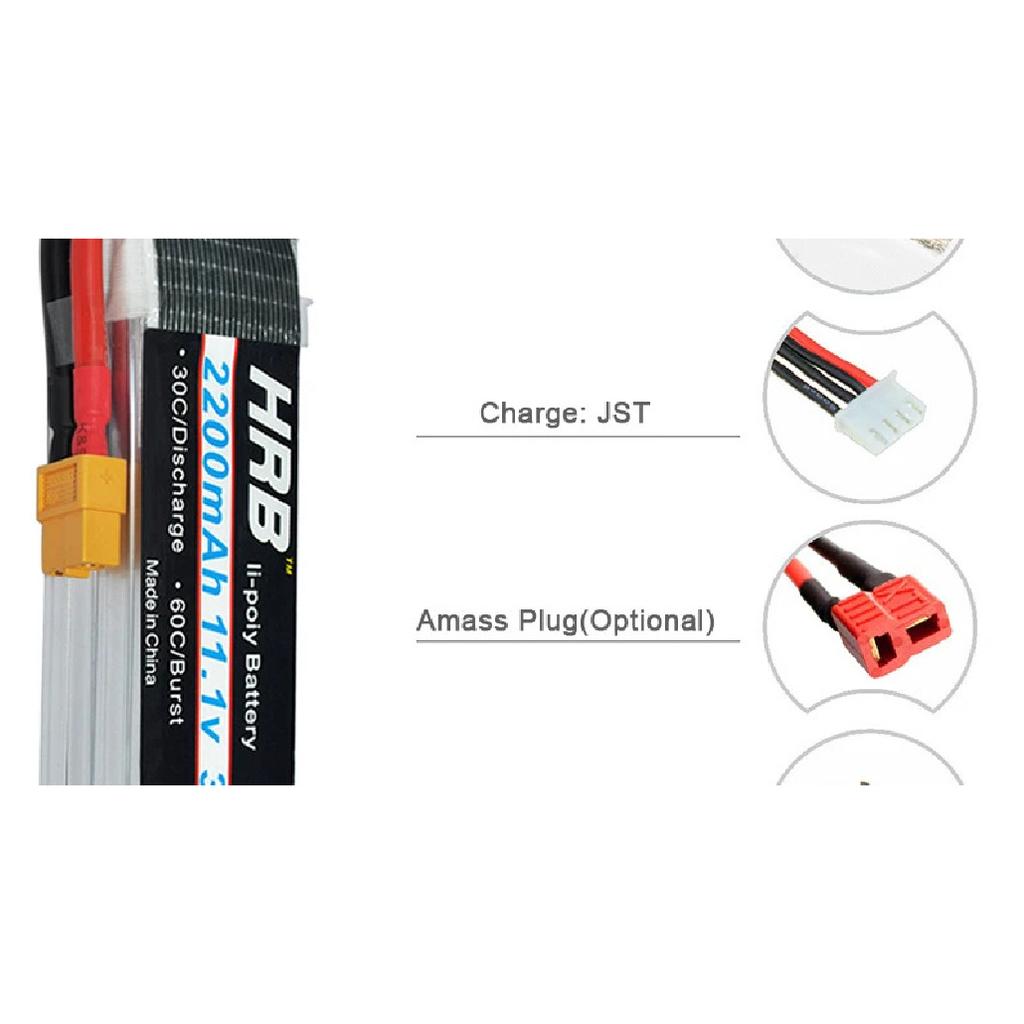 HRB 2S 3S 4S 5S 6S Lipo Battery 1300mah 2200mah 3300mah 4000mah 5000mah 6000mah Lipo with Deans XT60 for RC Car Airplane Boat