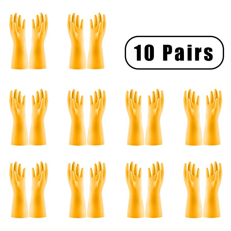 10 Pairs Of Pvc Cleaning Gloves Waterproof Wear-resistant Non-slip Latex Material Housework Laundry Washing Dishes Kitchen