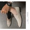 Men's Formal Leather Slip-On Loafers for Business, Mesh Nightclub, Hairstylists, and Driving.