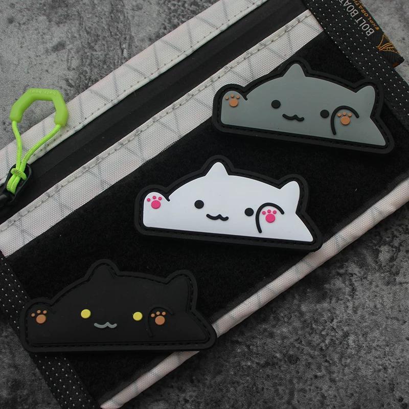 3D three-dimensional cute cat Velcro stamp PVC plastic armband bag sticker clap cat expression cat creative magic stamp