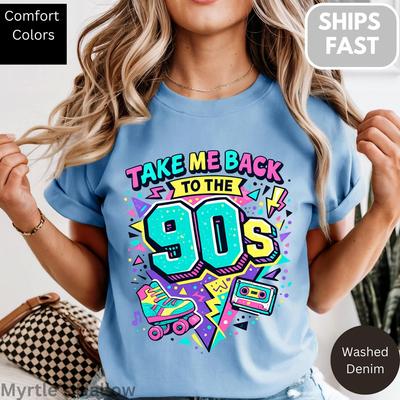 Retro 90s Graphic Tee, Comfort Colors Cotton T-Shirt and Kids T-Shirt