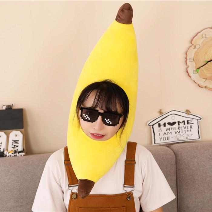 Adorabile Cappello a Banana di Peluche Accessorio per Foto