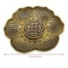 1 pièce, Élégant brûleur d'encens Lotus Doré - Porte-cône et porte-bâtonnets d'encens en métal pour la décoration intérieure (Sans Encens)