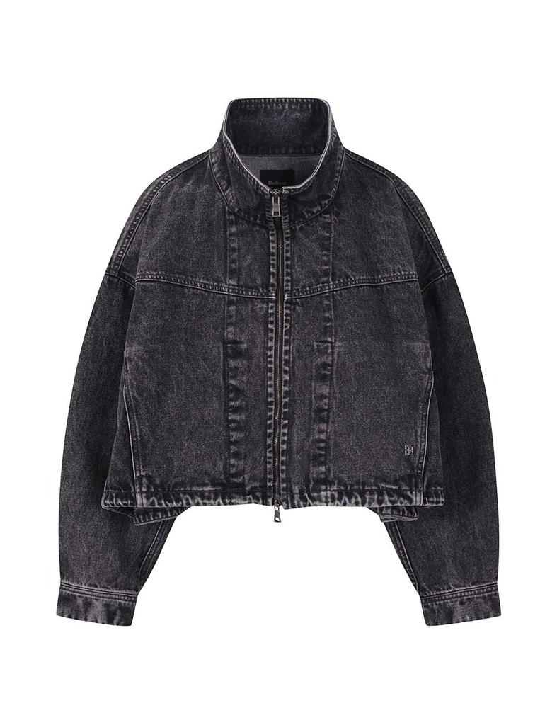 BUCKAROO Women'S High-Neck Zip-Up Medium/Bk Tone Denim Jacket Black