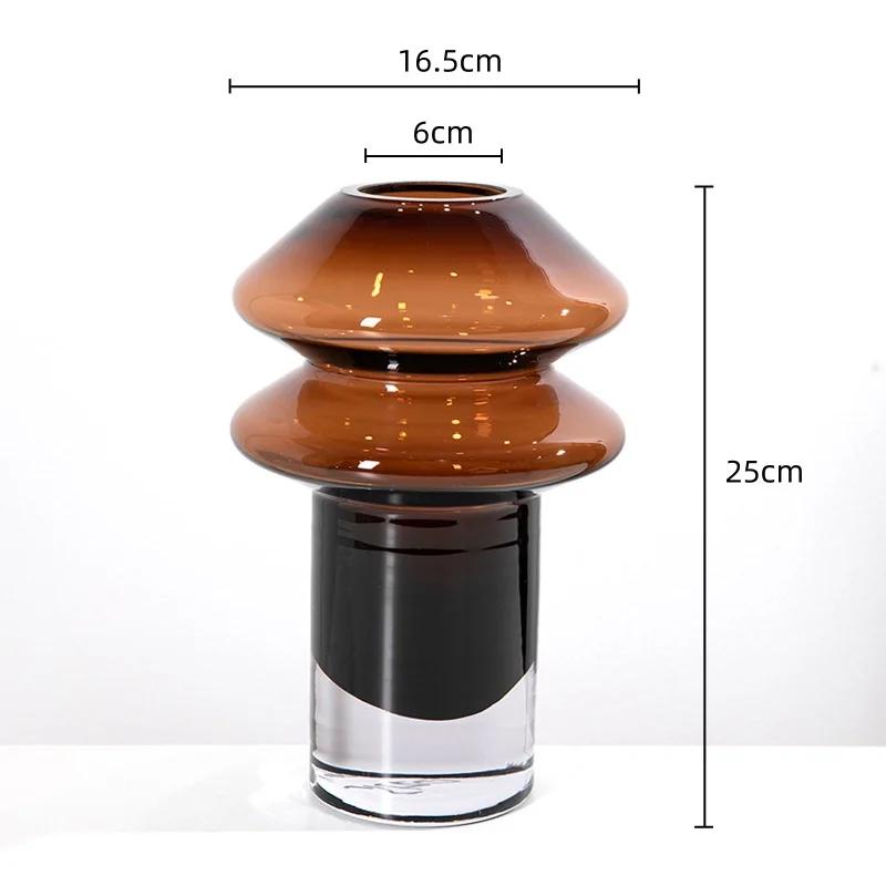 Glass Vase Transparent Mushroom Shape Flower Vase Hydroponics Terrarium Floral Arrangement Home Decoration Accessories