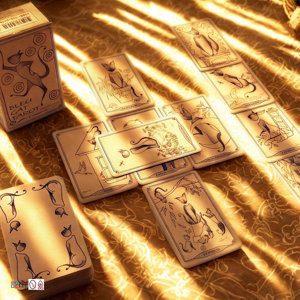 I.I.J Blue Cat Tarot, Waite Edition, 78 Cards, Tarot Cards, Cat, with Japanese Instructions, Authentic